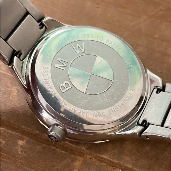 BMW Men's Silver Three-Hand Date Black Dial Stainless Steel Watch - Picture 6 of 7